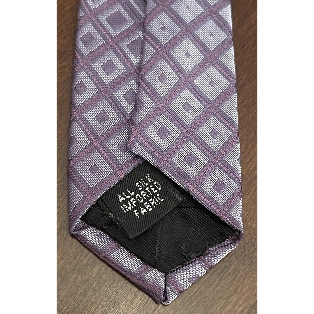 Kenneth Cole New York Purple 100% Silk Men’s Neck Tie Made In USA - Picture 7 of 9